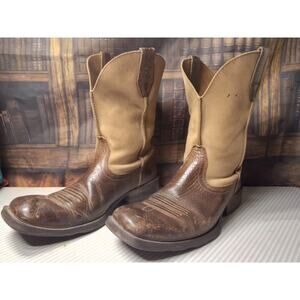ARIAT Rambler Western Brown Leather Cowboy Work Boots Mens Sz 8.5 D Squared Toe